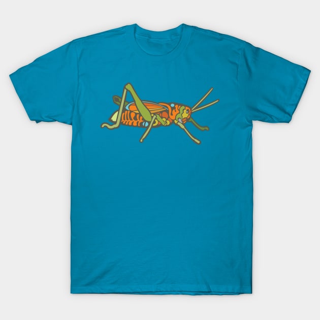 Colorful Grasshopper T-Shirt by evisionarts